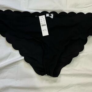 J. Crew Black Scalloped Bikini Bottom
